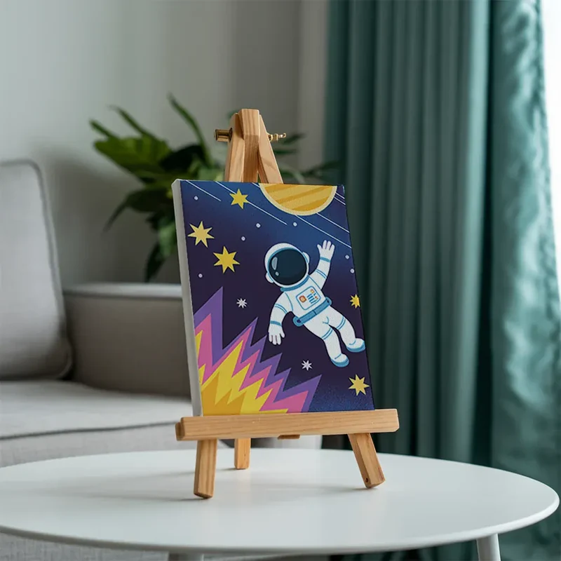 Malen nach Zahlen – 6 Mini-Gemälde - Kleine Astronauten