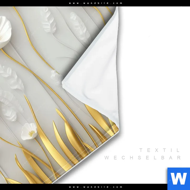 Wechselmotiv | Florale Leichtigkeit mit Goldglanz | Quadrat