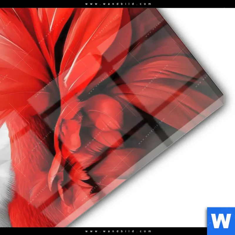 Acrylglasbild | Roter Flamingo | Querformat