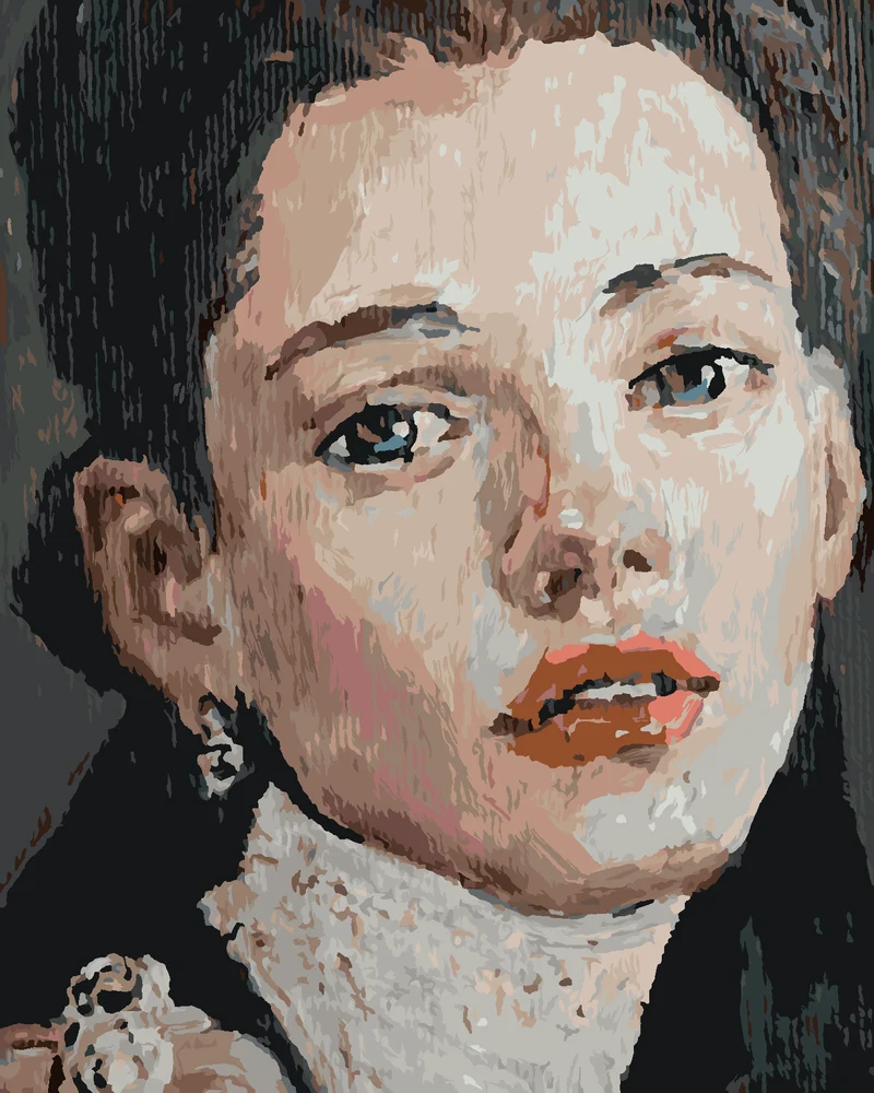 Diamond painting - GEMALTE FRAU MIT STECHENDEN AUGEN