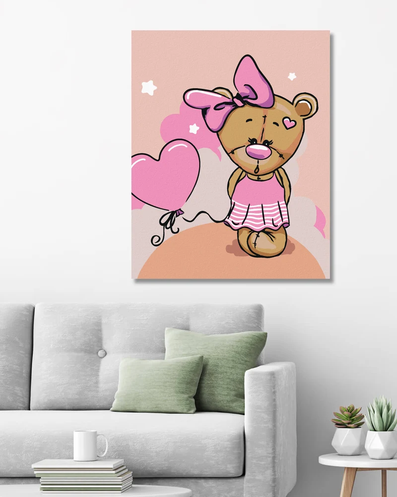 Diamond painting - KLEINER BÄR MIT BANDSCHLEIFE