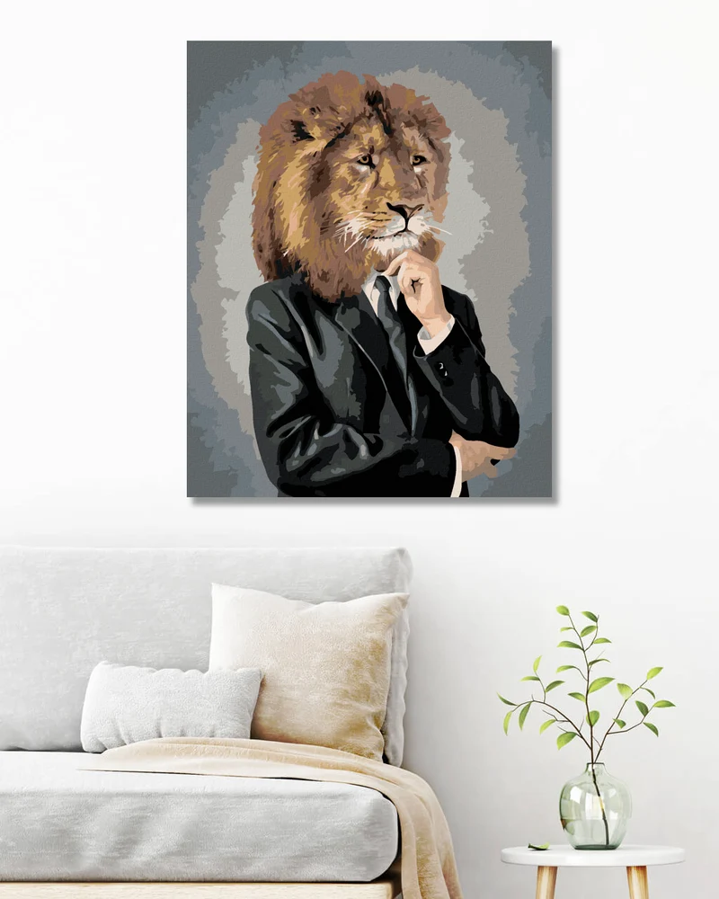 Diamond painting - LÖWE IN KLEIDUNG