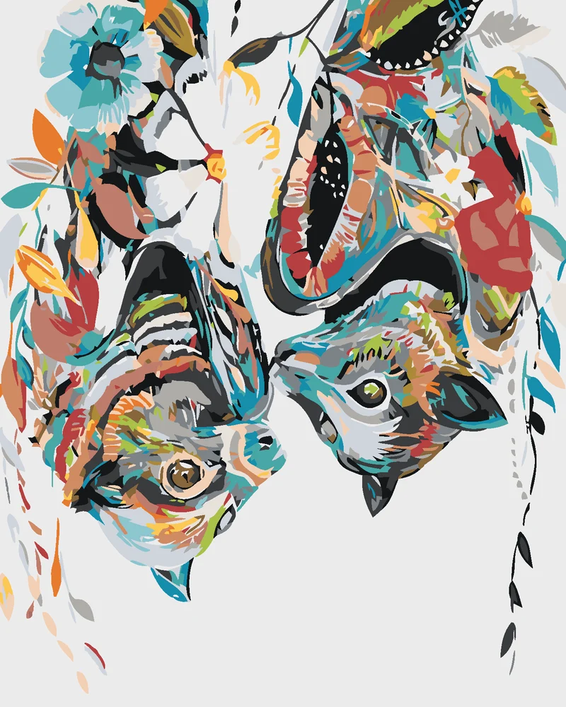 Diamond painting - BLUMIGE FLEDERMÄUSE