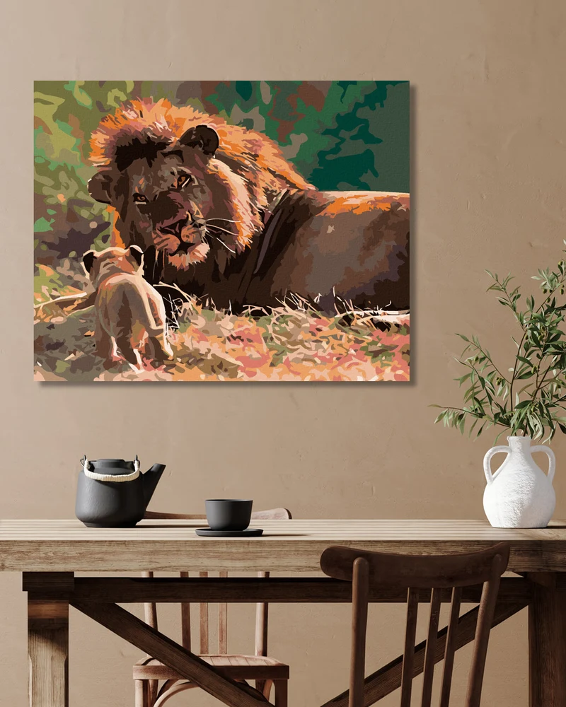 Diamond painting - LÖWE UND LÖWENJUNGE