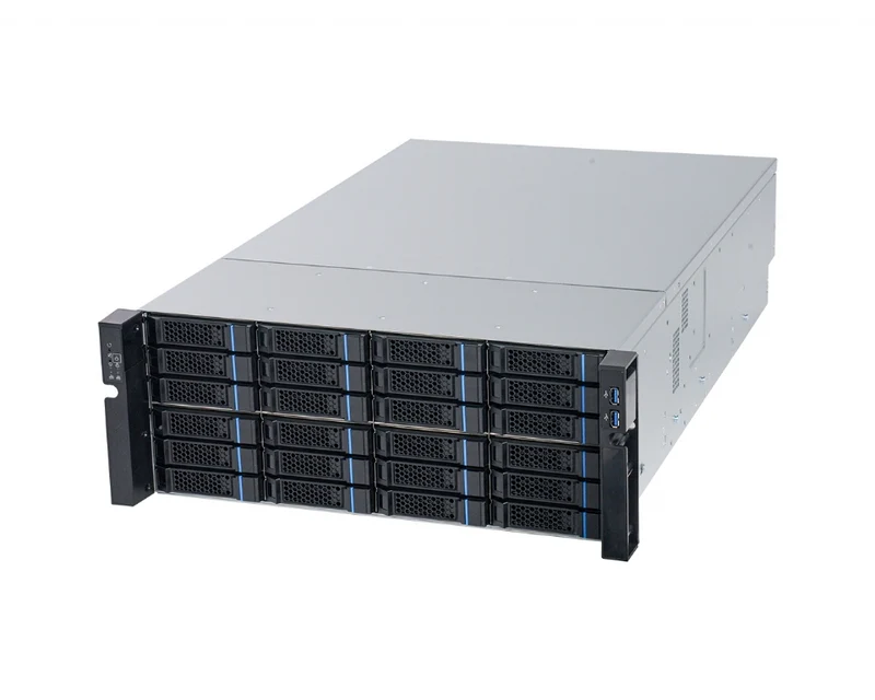 Chenbro RM41824 CRPS - 4U Rackmount Chassis w/ 24x Hot-Swap Bays & 1200W Redundant PSU