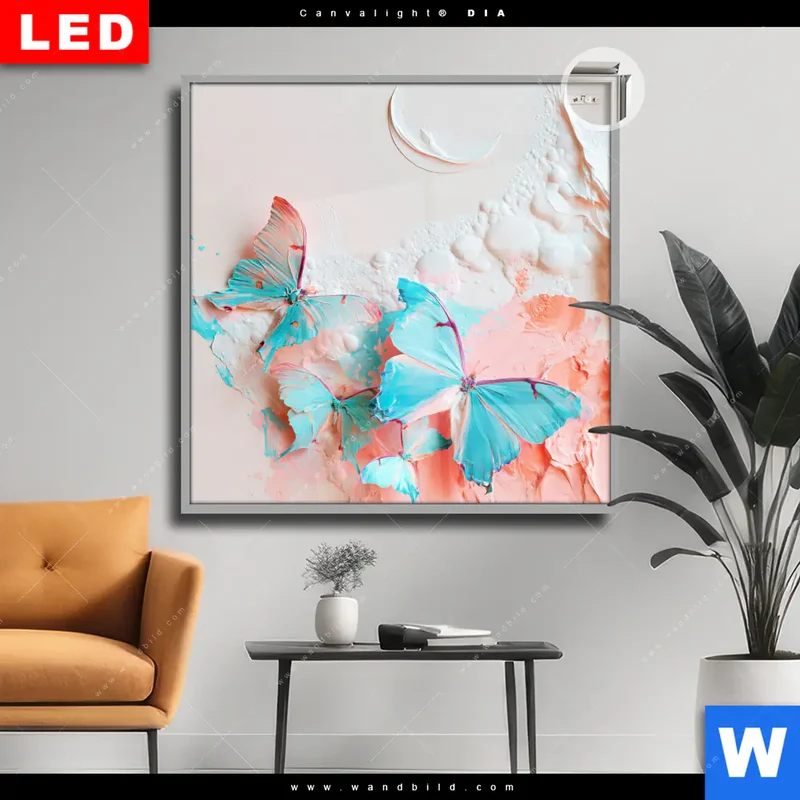 Leuchtbild Acrylglas Canvalight® DIA | Schmetterlingszauber | Quadrat