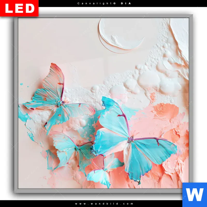 Leuchtbild Acrylglas Canvalight® DIA | Schmetterlingszauber | Quadrat