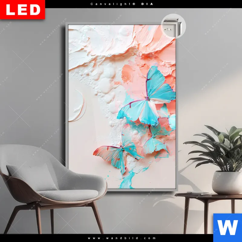 Leuchtbild Acrylglas Canvalight® DIA | Schmetterlingszauber | Hochformat