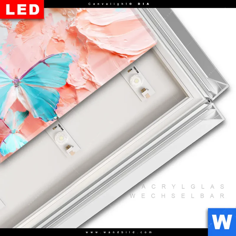 Leuchtbild Acrylglas Canvalight® DIA | Schmetterlingszauber | Hochformat