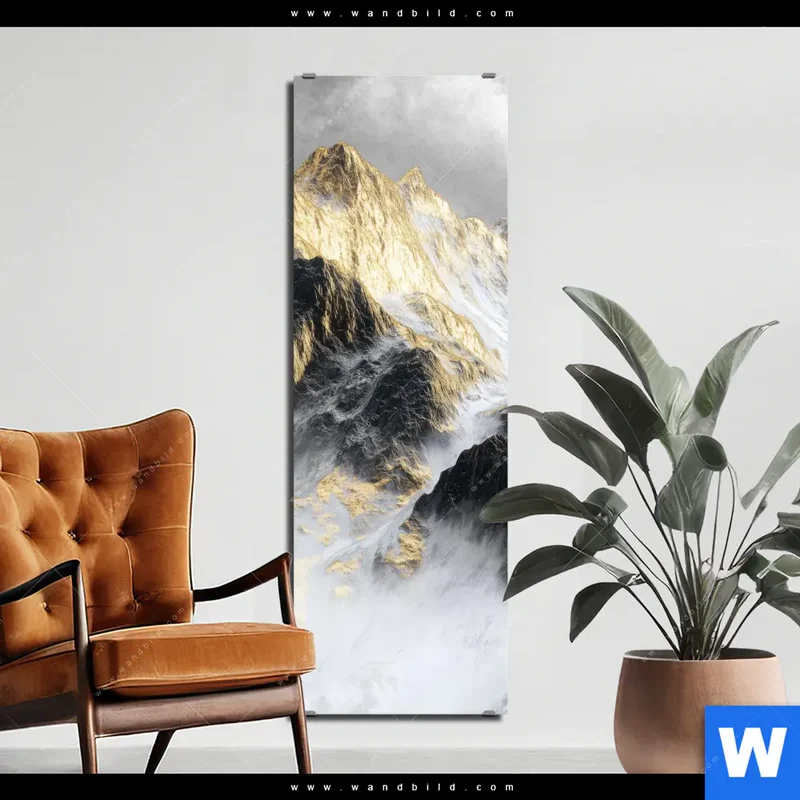 Alu-Dibond Bild | Stille der goldenen Berge | Schmal