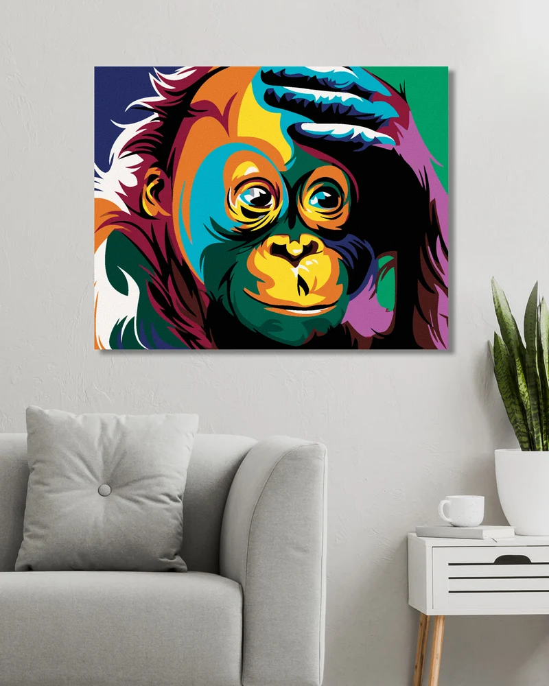 Diamond painting - KLEINES FARBIGES ÄFFCHEN