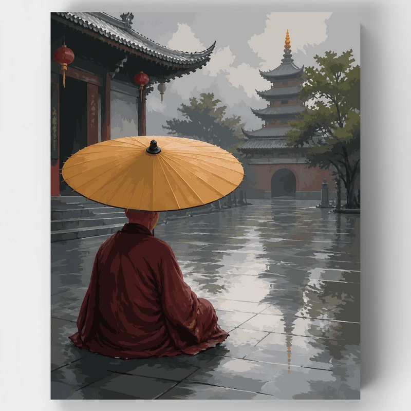 Monsoon Temple Umbrella - Paint by Numbers Kit