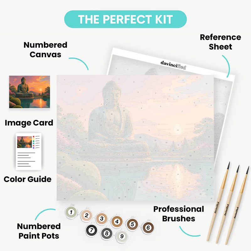 Buddha Reflecting Pool - Paint by Numbers Kit