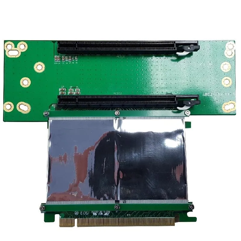 2U PCIe Gen3 1 x 16x Fixed (Top) + 1 x 16x 7cm Ribbon (Bottom) Riser Card