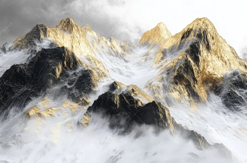 Canvalight® Leuchtbild | Stille der goldenen Berge | Panorama