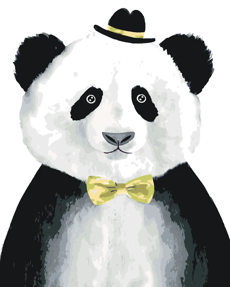 Diamond painting - PANDA MIT HUT