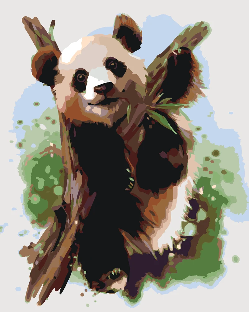 Diamond painting - PANDABÄR AUF EINEM AST