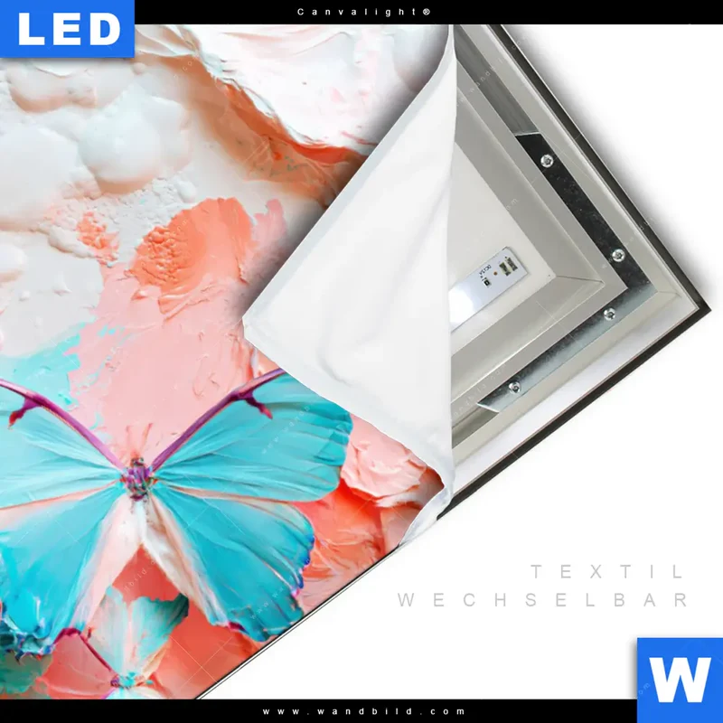 Canvalight® Leuchtbild | Schmetterlingszauber | Hochformat