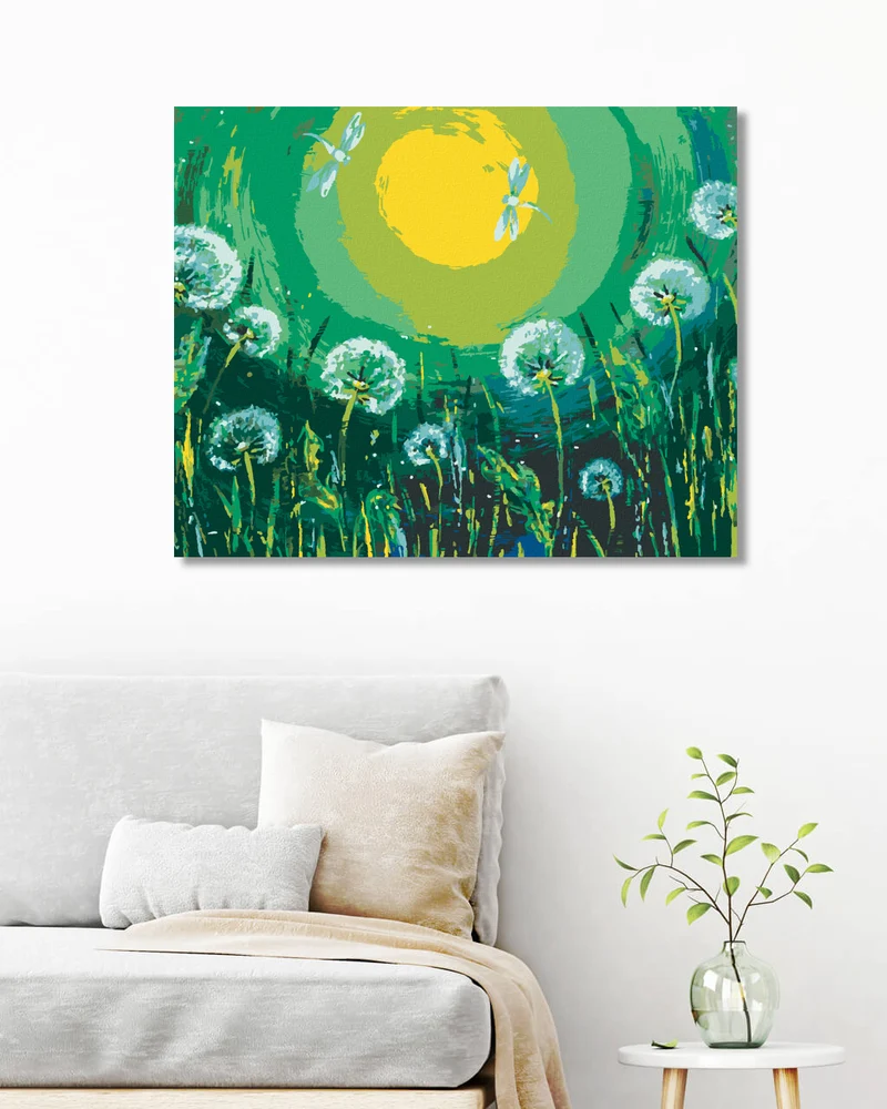 Diamond painting - PUSTEBLUMEN UND LIBELLEN