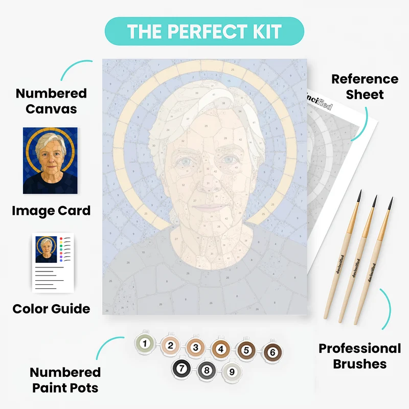 Lapis Golden Mosaic - Custom Paint by Numbers Kit