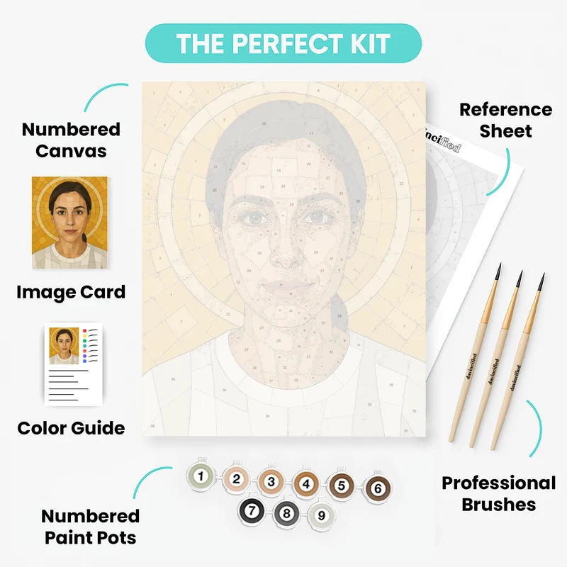 Gold Halo Golden Mosaic - Custom Paint by Numbers Kit