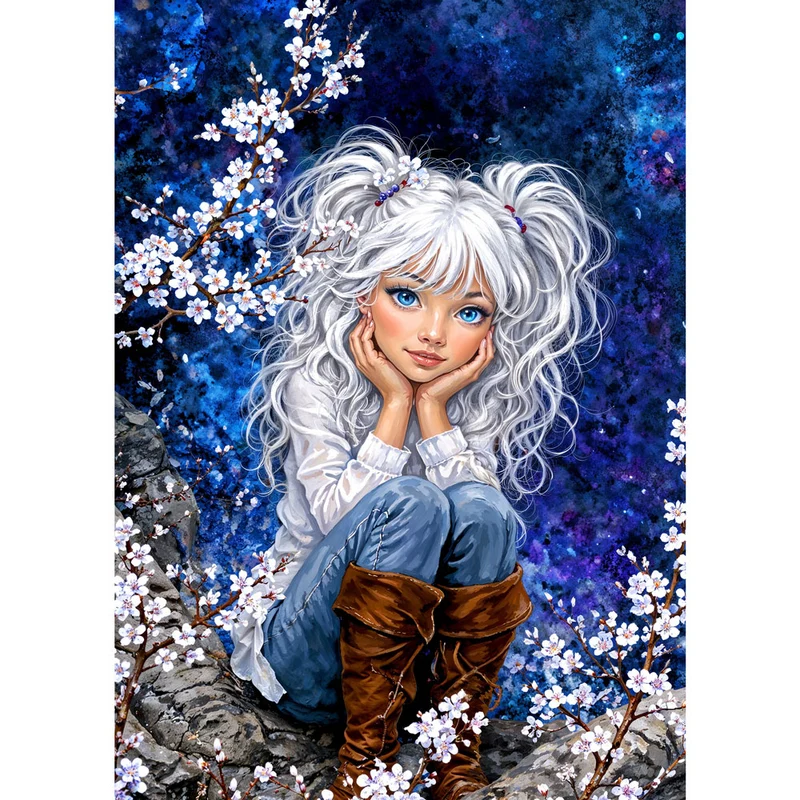 5D Diamond Painting – Starlit Blossom