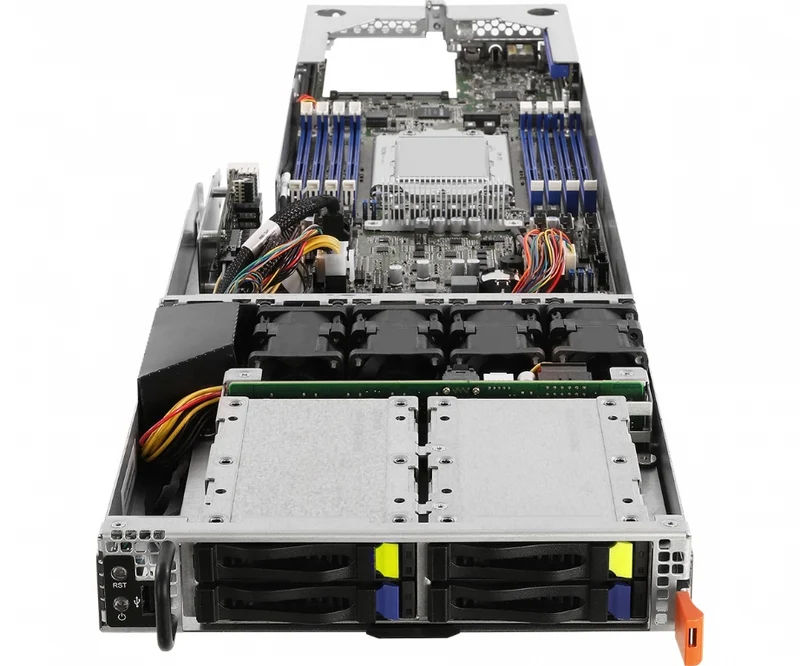 ASRock Rack 2U4N-F/ROME-M3 Rackmount Server Barebone - Quad Node Each Supporting Single AMD ROME 3rd Gen CPU - Dual PSU