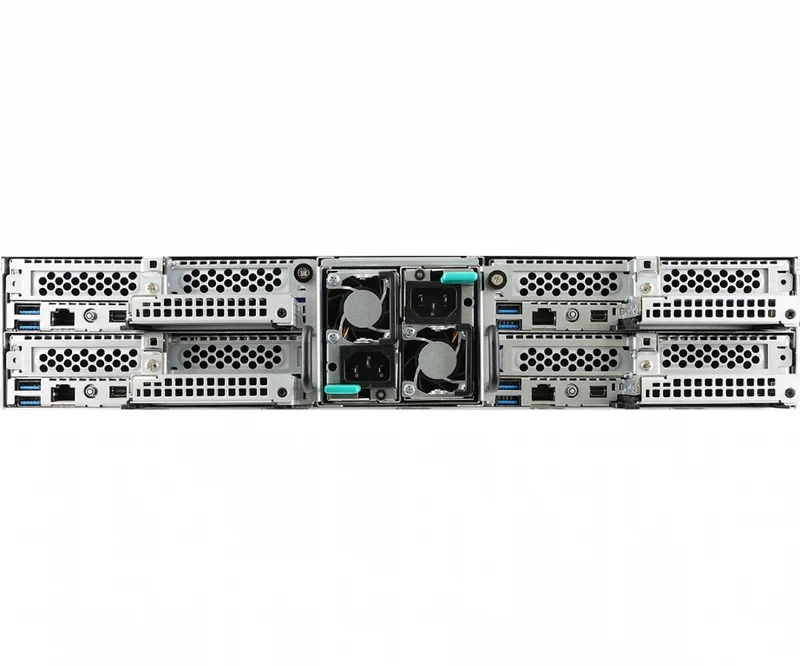 ASRock Rack 2U4N-F/ROME-M3 Rackmount Server Barebone - Quad Node Each Supporting Single AMD ROME 3rd Gen CPU - Dual PSU
