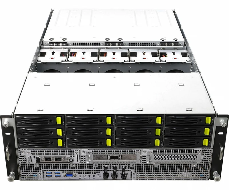 ASRock Rack 4U10G-ROME2/2T Rackmount Server Barebone - Supports Dual AMD ROME 3rd Gen CPU - 10x GPU Support - 12x Hot-Swap - 3+1 PSU