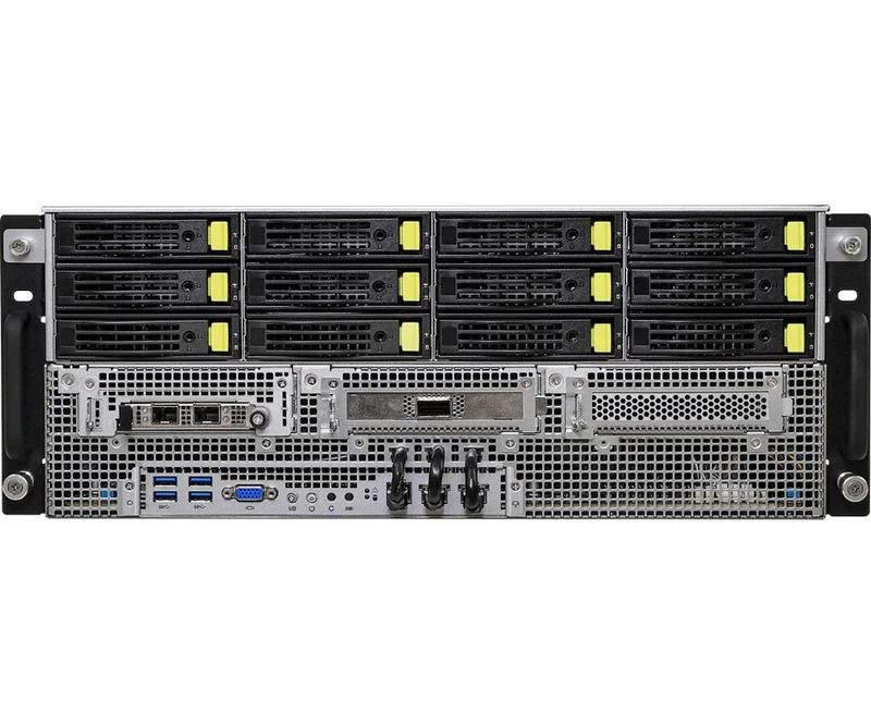 ASRock Rack 4U10G-ROME2/2T Rackmount Server Barebone - Supports Dual AMD ROME 3rd Gen CPU - 10x GPU Support - 12x Hot-Swap - 3+1 PSU