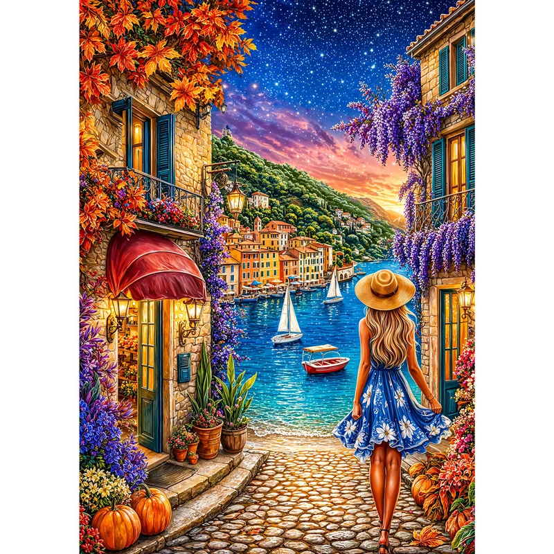 5D Diamond Painting – Mediterraner Hafen