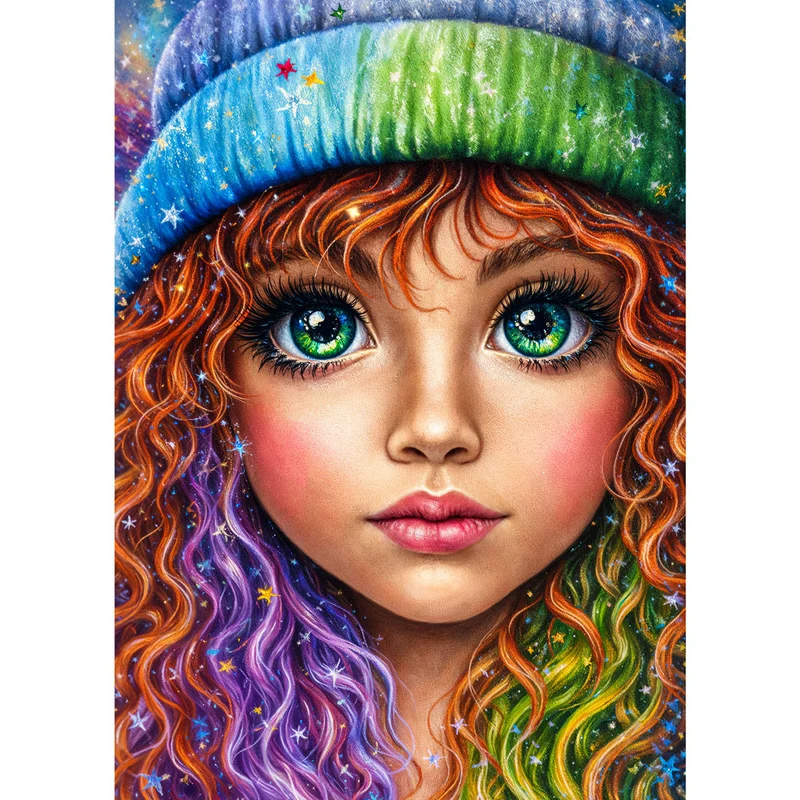 5D Diamond Painting – Sternenmädchen Livia im Farbenrausch