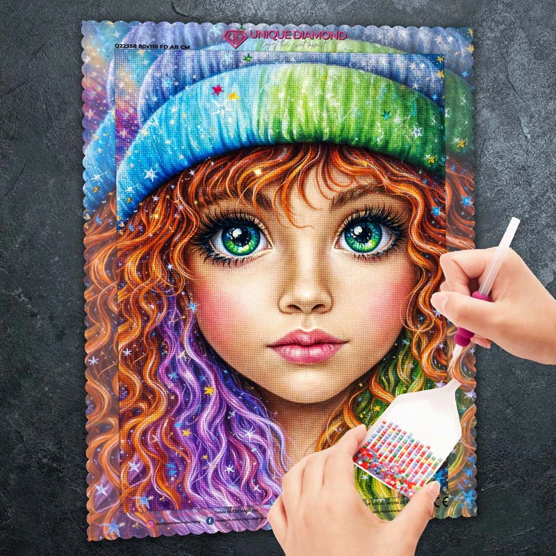 5D Diamond Painting – Sternenmädchen Livia im Farbenrausch