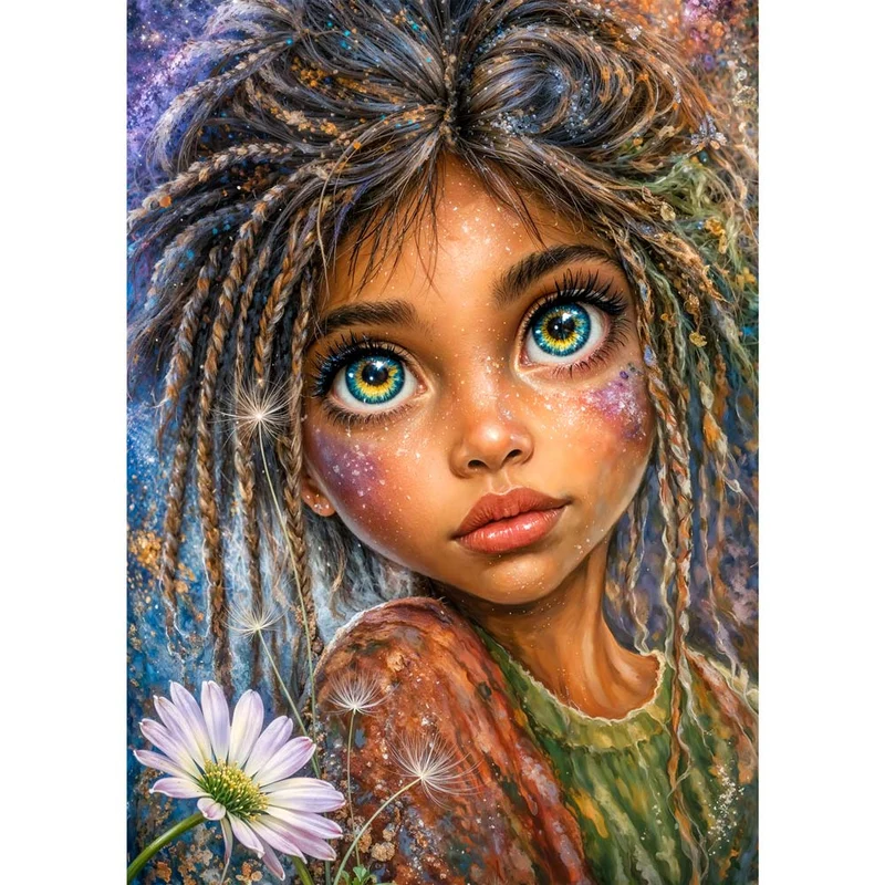 5D Diamond Painting – Zauberkind Elina im Sternenlicht