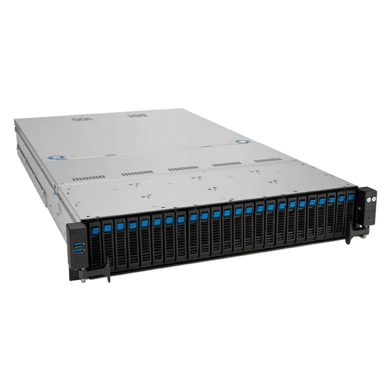 ASUS RS521A-E12-RS24U 2U Rackmount Single 9005 Series AMD EPYC Server - 24x All-Flash Hot-Swap Bays - GPU Support - Redundant PSU