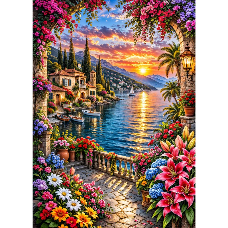 5D Diamond Painting – Valentina Sonnenzauber der Küstenvilla