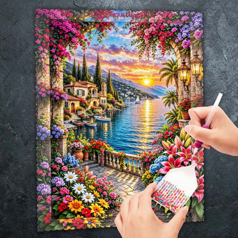5D Diamond Painting – Valentina Sonnenzauber der Küstenvilla