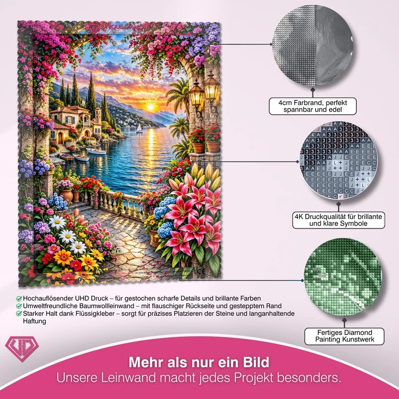 5D Diamond Painting – Valentina Sonnenzauber der Küstenvilla