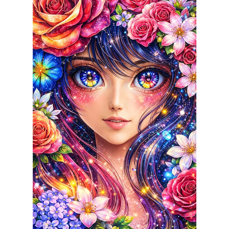 5D Diamond Painting – Yuna Sternenblüte der Farben