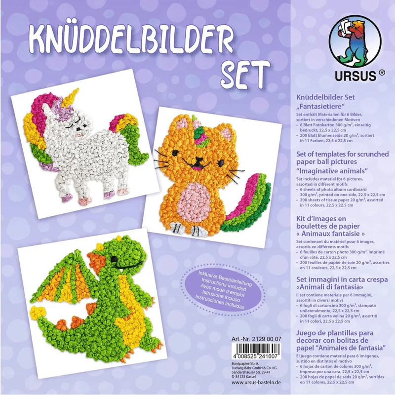 Knüddelbilder-Set "Fantasietiere"