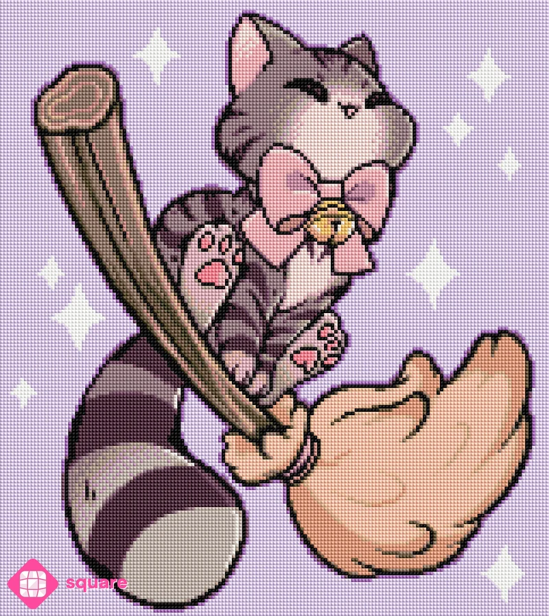Diamond Painting - Mahou.Shoujo - Witch Cat on the Broom