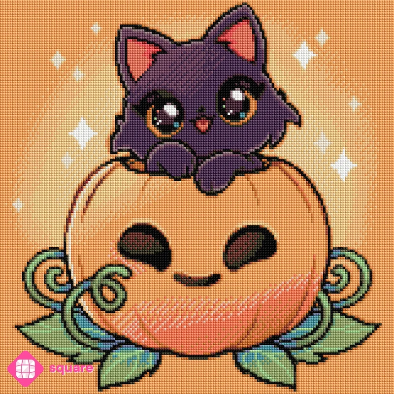 Diamond Painting - Mahou.Shoujo - Pumpkin Cat