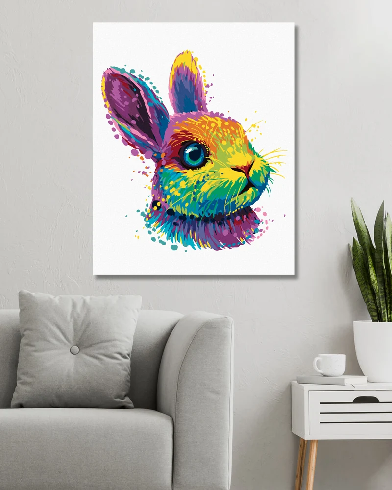 Diamond painting - POP-ART-PORTRÄT EINES KANINCHENS