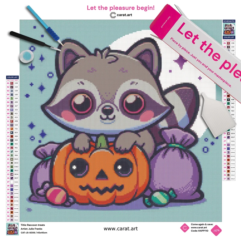 Diamond Painting - Julie Franks - Raccoon treats