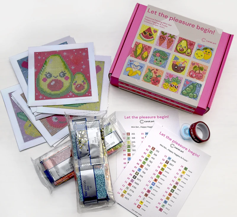 Diamond Painting - Carat Art Design - Mini Set Happy Veggies & Fruits