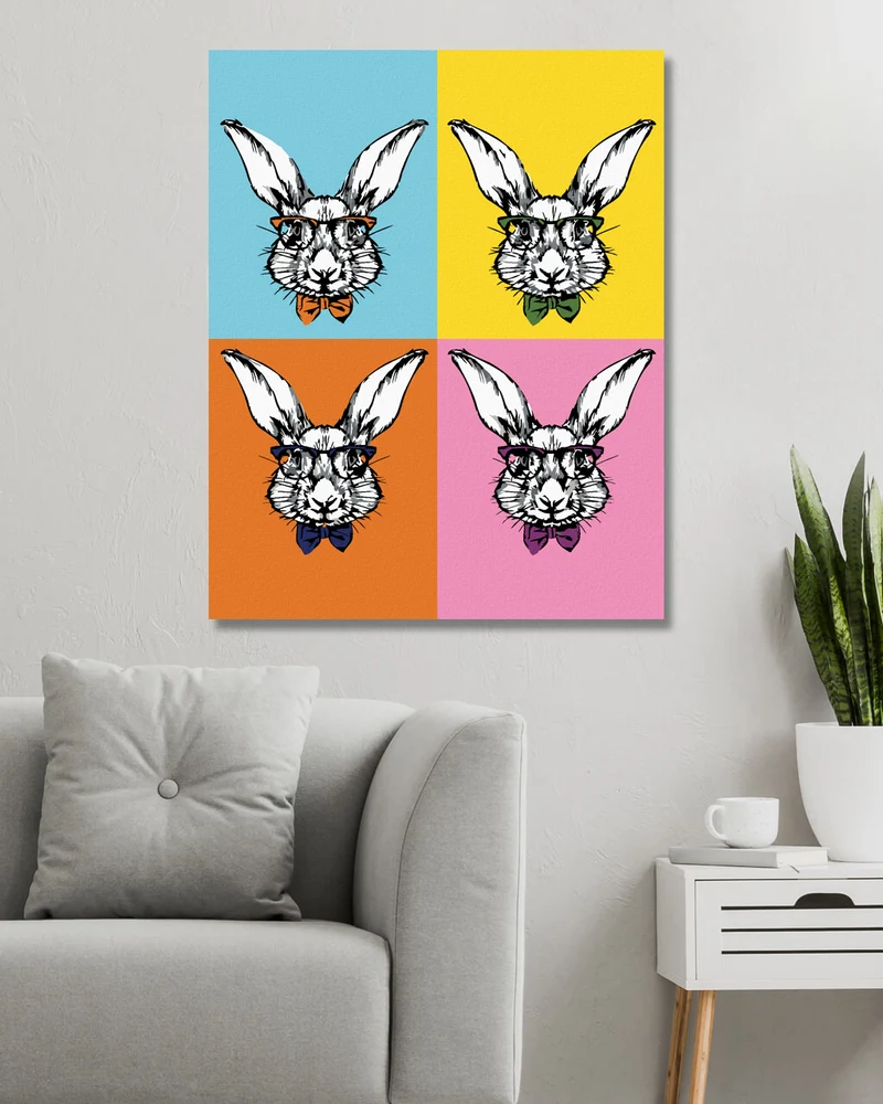 Diamond painting - POP-ART-KANINCHEN MIT BRILLE