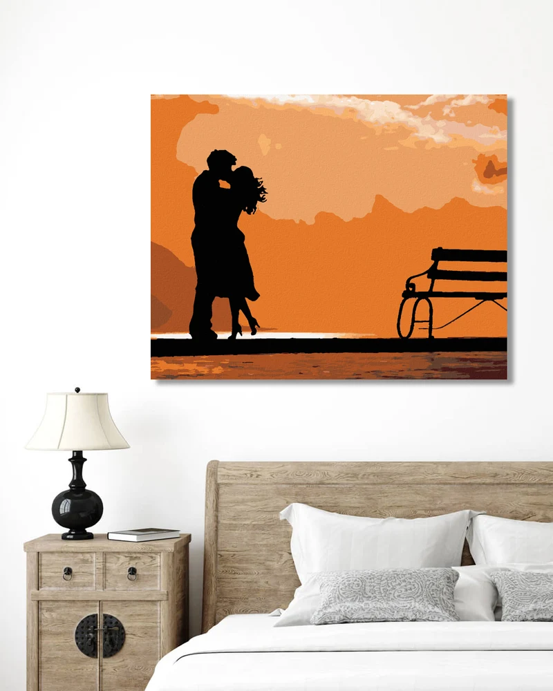 Diamond painting - KUSS BEI SONNENUNTERGANG