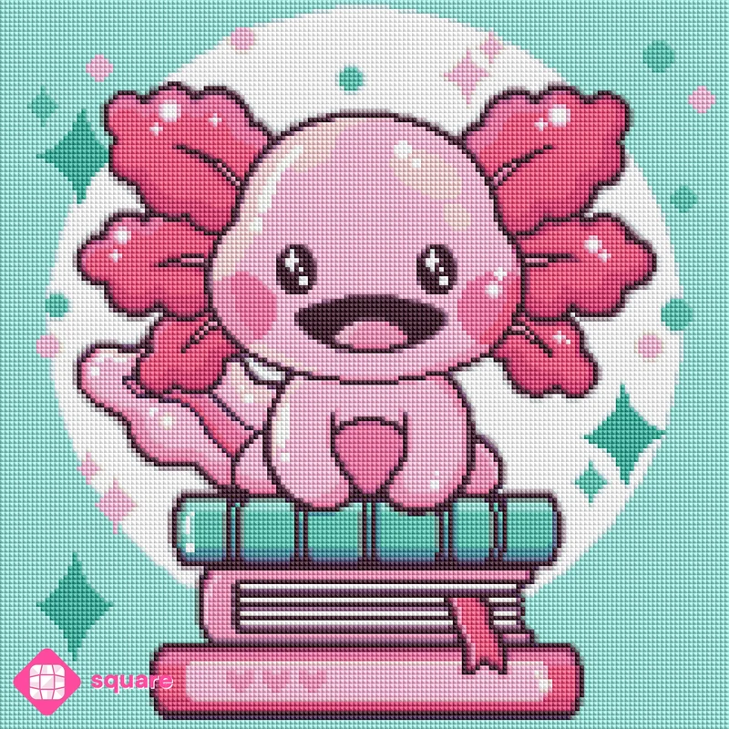 Diamond Painting - Tatyana Deniz - Book Lover Axolotl