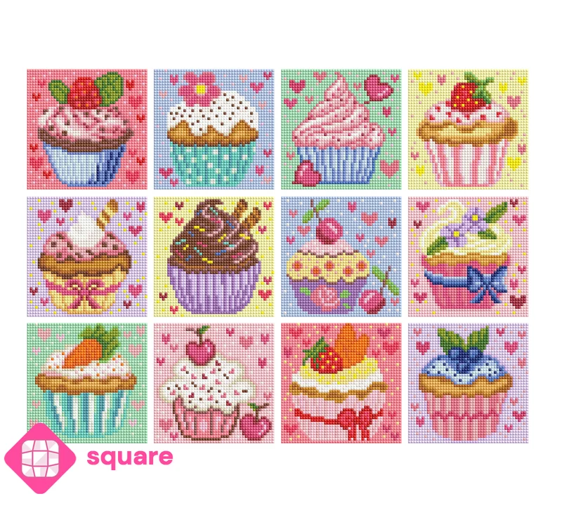 Diamond Painting - Carat Art Design - Mini Set Cupcake Love