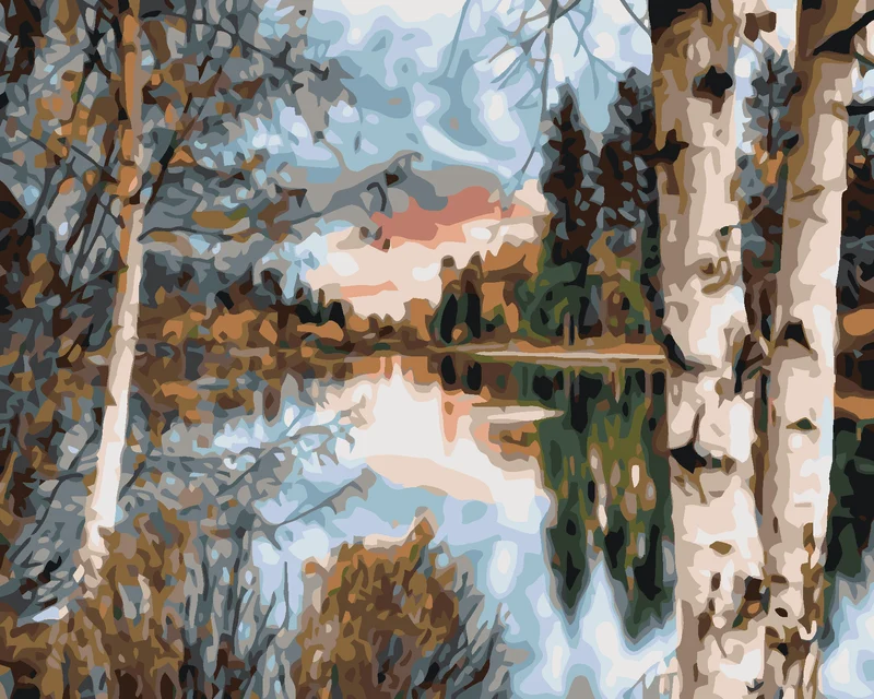 Diamond painting - BLICK DURCH DIE BIRKEN